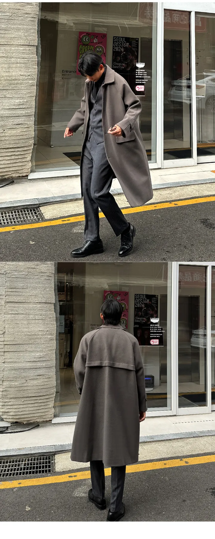 남자 빅스 오버핏 겨울 나그랑 발마칸 울 코트 상세 이미지 18