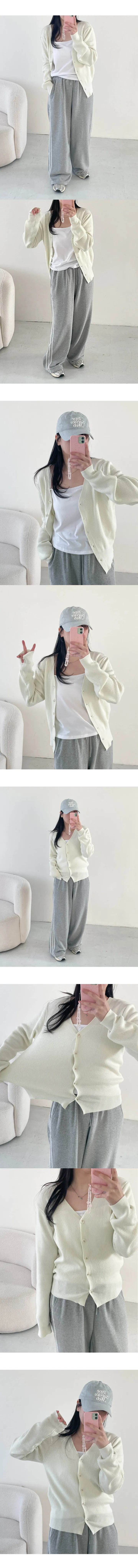 [여리여리핏/데일리템💗][봄🌷]브이넥 리브이 루즈핏 골지 긴팔가디건 세미크롭가디건 상세 이미지 8