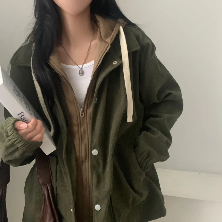 [예쁨보장✨/일체형] 코듀로이 골덴 후드집업, 점퍼자켓 - 3color 상세 이미지 10