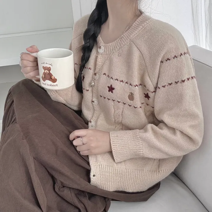주문폭주🔥 [러블리~🧸/도토리🌰] 빈티지 자수 꽈배기 케이블 가디건 봄 가을 겨울 니트 상세 이미지 19