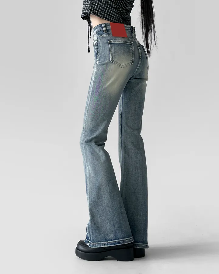 [~3XL/3기장] 뽀얀핏 스머징 텍스쳐 빈티지 워싱 쫀득 스판 부츠컷 데님 팬츠 바지 청바지 상세 이미지 26