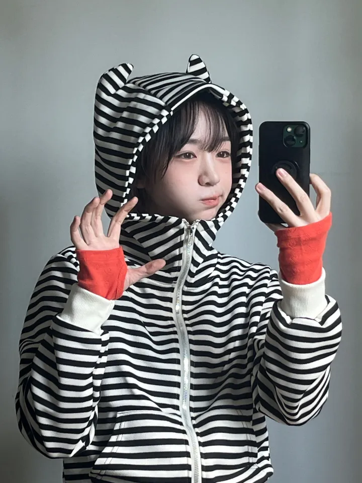 MEW 스트라이프 후디 상세 이미지 2