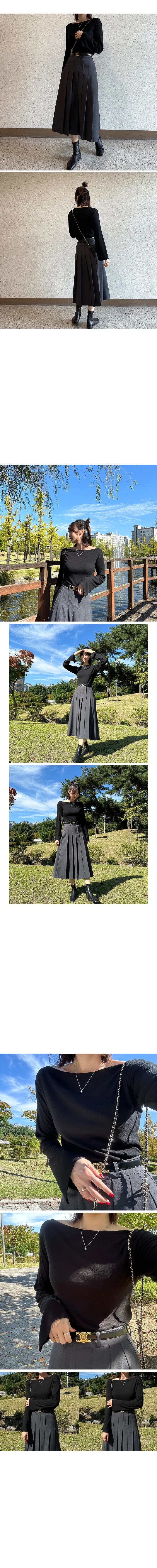 💖단독제작 🚀당일발송!!찰랑찰랑 소매 트임 보트넥티, 트넥티, 입술넥 티, 연말룩 긴팔티 상세 이미지 5