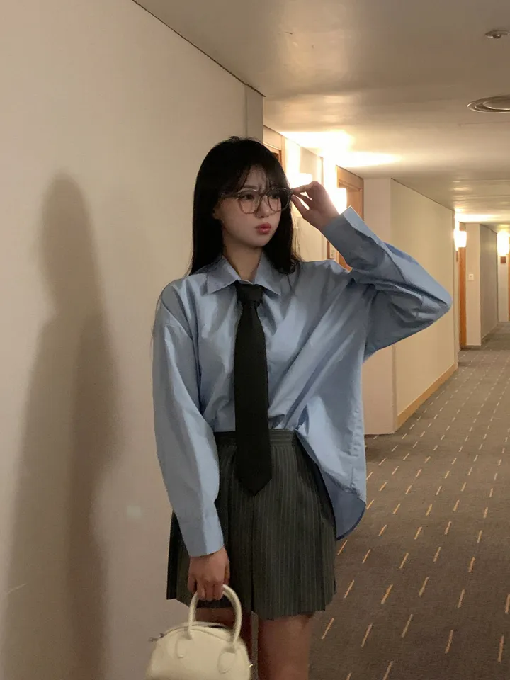 [4천장판매][MADE/핏보장인생셔츠] 에디 프렌치 코튼 오버핏 셔츠 남방 남녀공용 보이핏 레이어드 봄옷 봄신상 봄코디 봄상의 봄셔츠- 7color (KD1457,KD1910) 상세 이미지 61