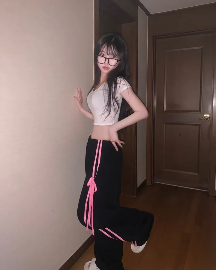🖤블랙&핑크🩷 더블리본 핑키 롱 트레이닝 pt -3col 상세 이미지 10