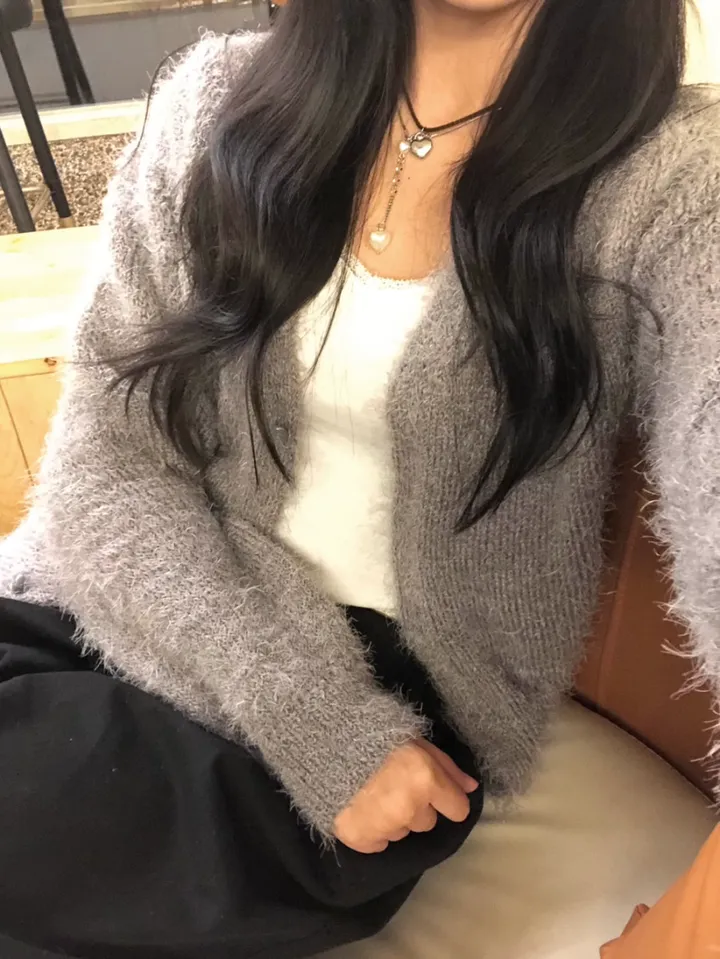 bubble boucle cardigan (2color) 버블 부클 퍼 가디건 상세 이미지 3