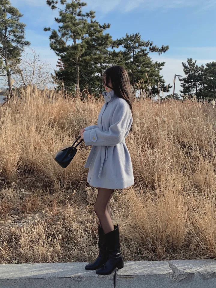 [ 인스타폭주/ wool 60% ] 헤이즐 하이넥 하프 울 누빔 코트 상세 이미지 26
