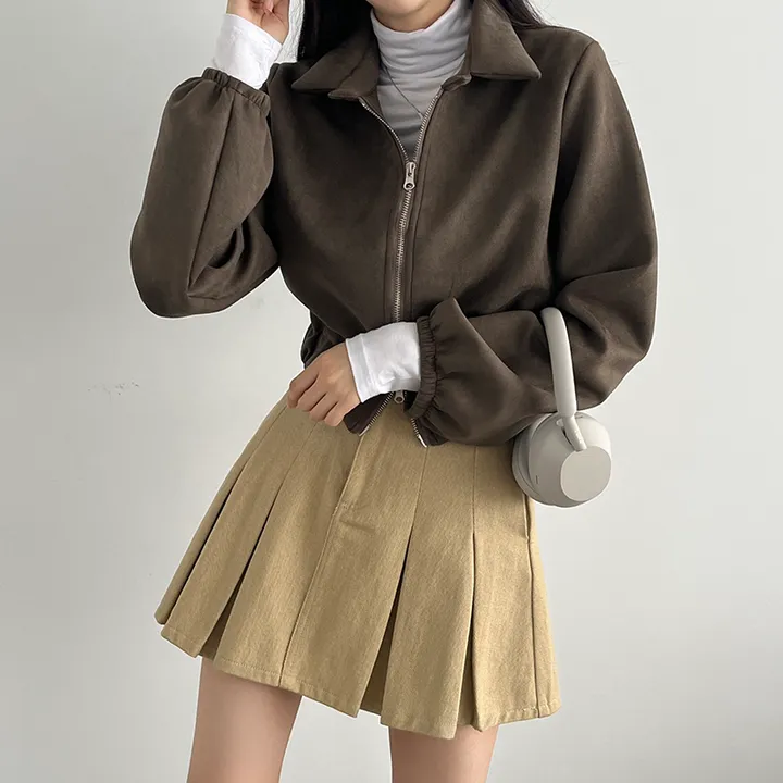 [봄재진행! *투웨이집업/빠른배송🤎스웨이드자켓,세무자켓,크롭아방핏 봄신상] 스웨이드투웨이점퍼 상세 이미지 14