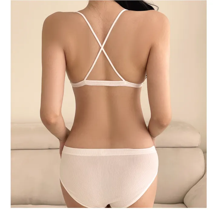 [앞후크/편안함] 핫걸 크로스 스트랩 앞후크 브라렛 삼각 쉐입 브라 가벼운 언더웨어 브라탑 이너 상세 이미지 13