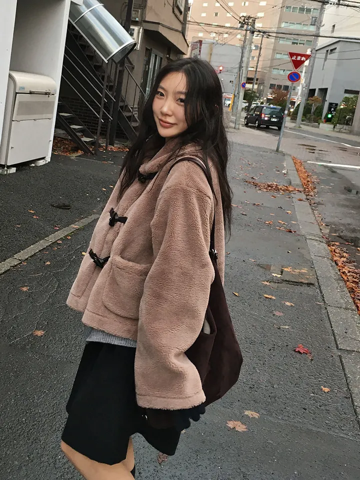 [왕따뜻🤎몽글몽글 *떡볶이코트* 양털 떡볶이자켓 겨울자켓 연말룩] 몽실양털떡볶이코트 상세 이미지 46