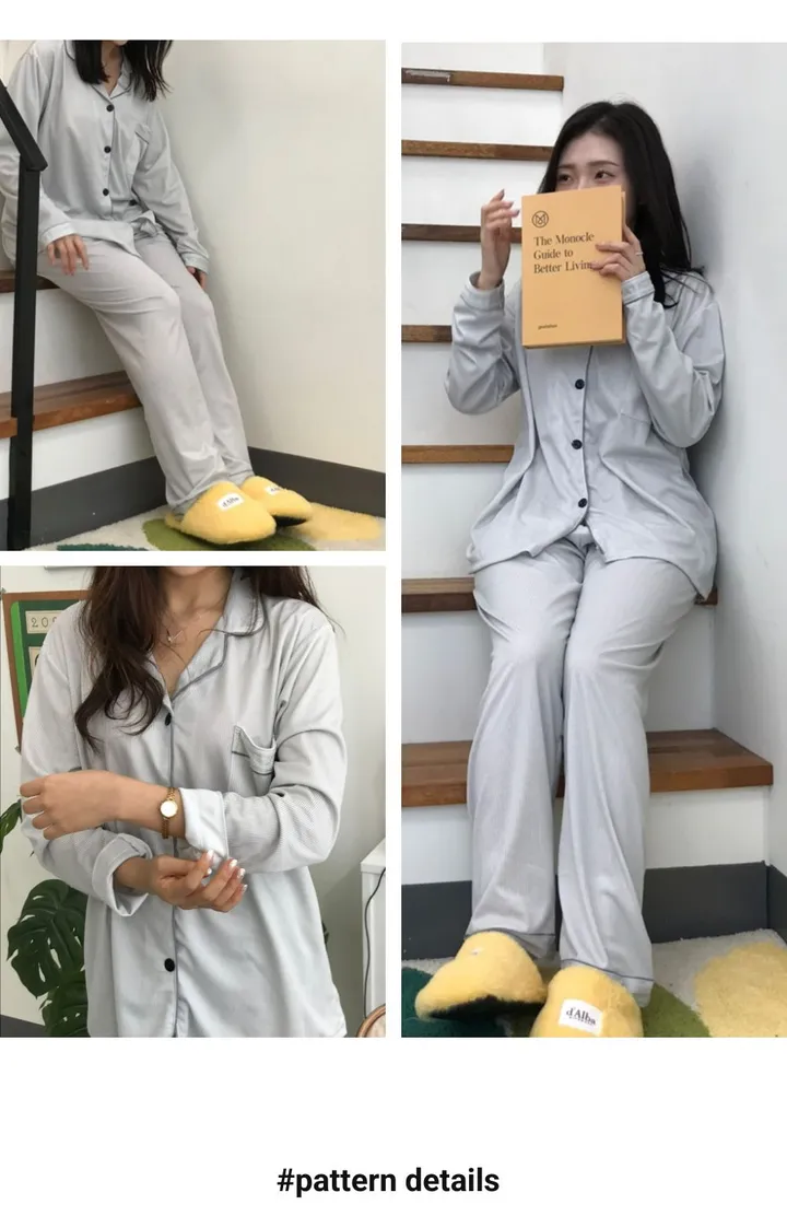 [🥛연유라떼set] 줄무늬 베이직 잠옷 베이직 심플 잠옷 상세 이미지 3