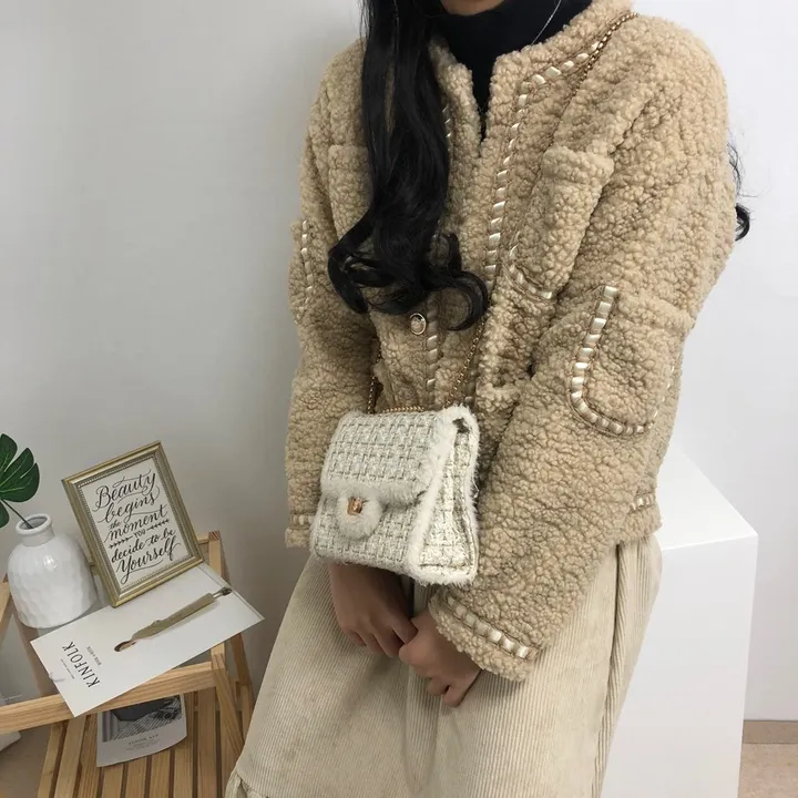 실물이 더 예쁜 3color: 트위드 양털 포켓 무스탕 자켓 상세 이미지 8