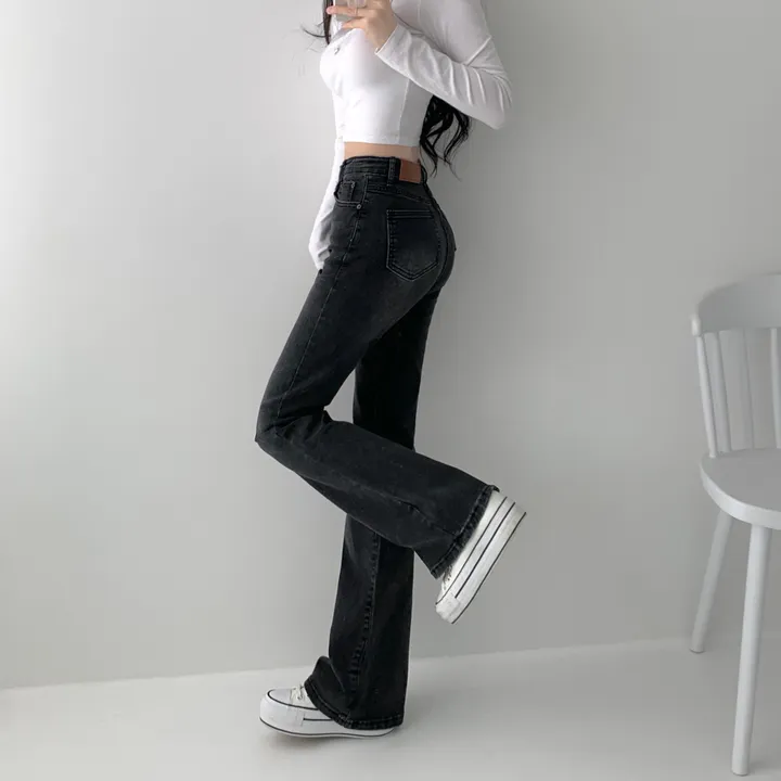 [인생핏🖤/기장선택/~XL] 모먼트 빈티지 스톤 워싱 하이웨스트 부츠컷 스판 데님 팬츠 키작녀 키큰녀 빅사이즈 청바지 상세 이미지 41