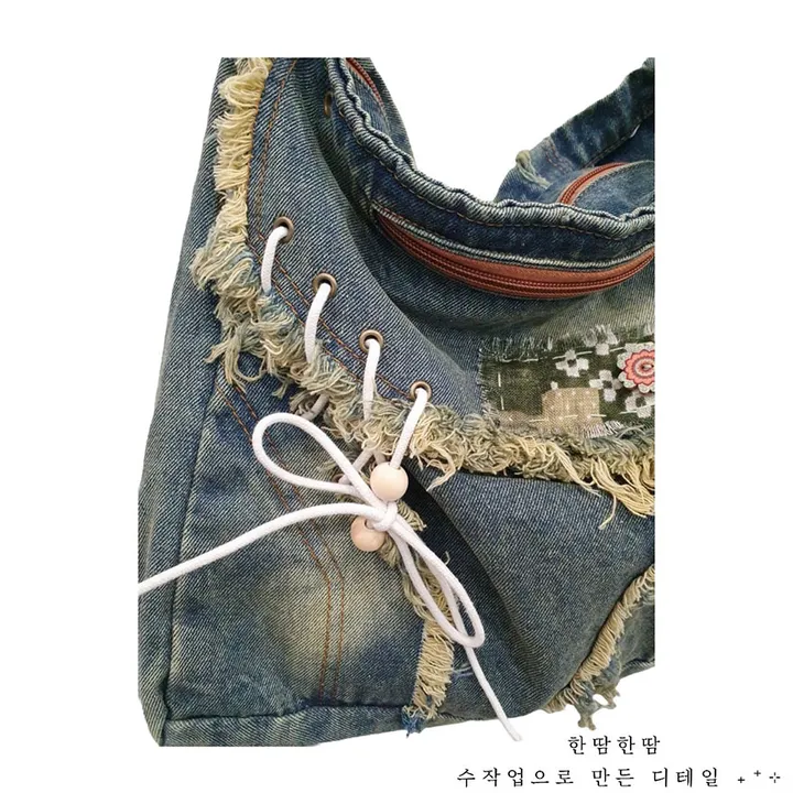 [한정수량/오무트단독] bohemian mori denim bag 상세 이미지 3