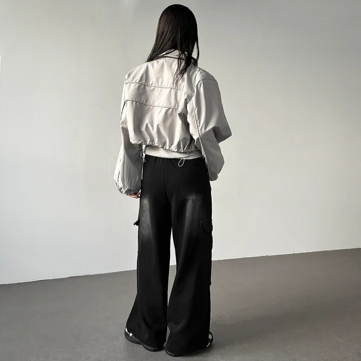 당일출고🚀[quality/도톰] 하이넥 파이핑 고프코어 루즈핏 스트링 바람막이 점퍼 3color 상세 이미지 15
