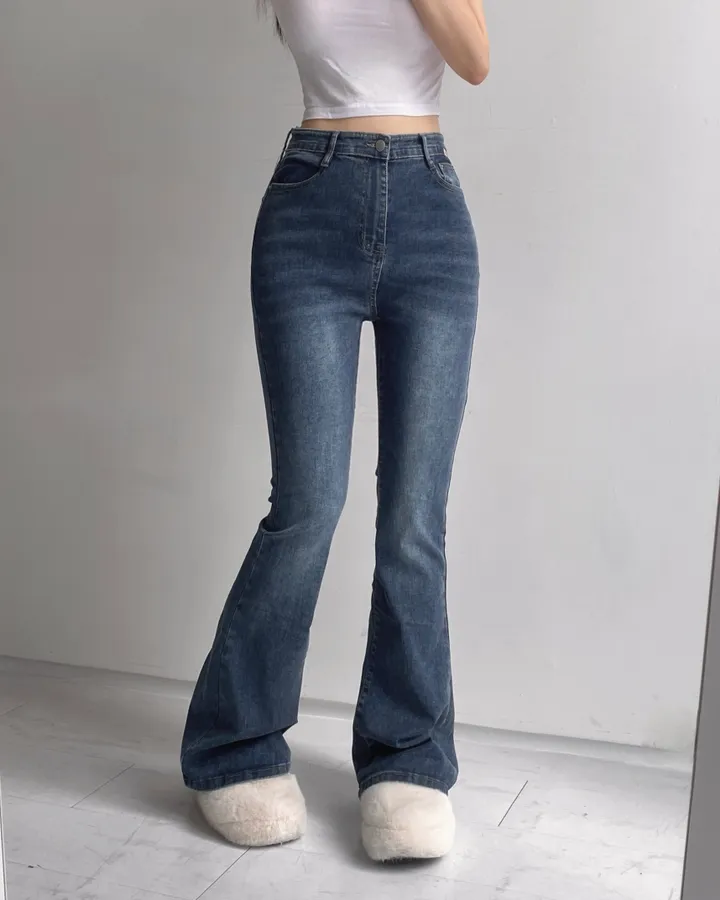 [인생팬츠/기장선택/~2XL] 빈티지 워싱 스판 하이웨스트 부츠컷 데님 롱 팬츠 - 6color 상세 이미지 49