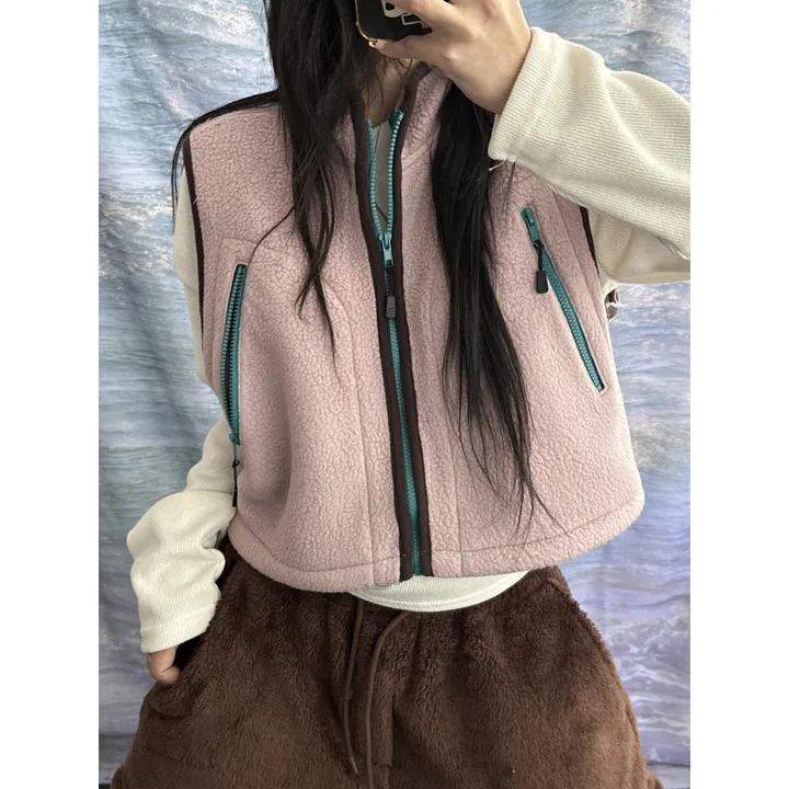 [OOTJ MADE]키치 더 힙 믹스 컬러 포인트 플리스 후리스 하이넥 집업 베스트(4color) 상세 이미지 25