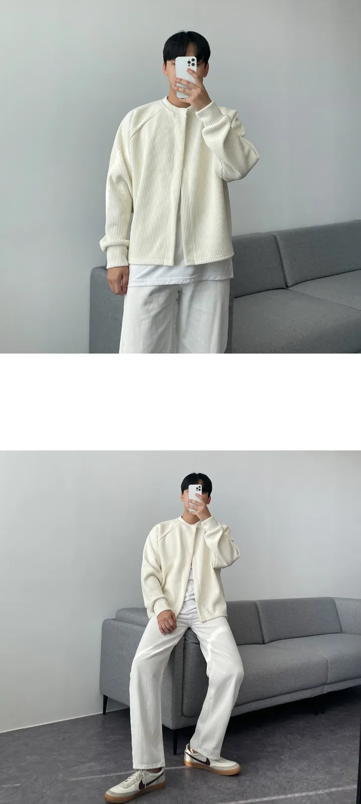 [주문폭주] 키작남 아미 크롭 합포 하찌 골지 니트 가디건 자켓 5609 상세 이미지 7