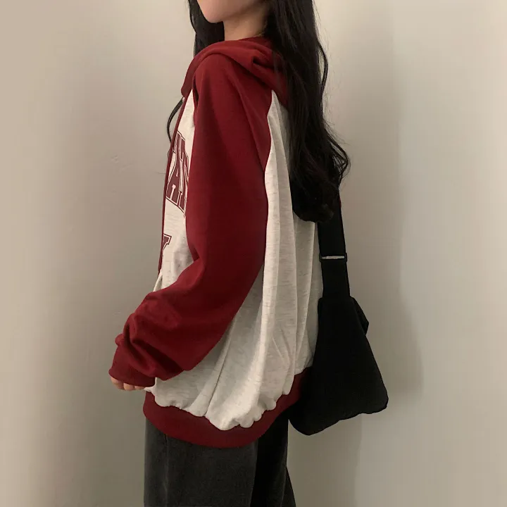 [봄아우터/오버핏🤎] 스테이 레터링 투웨이 배색 후드집업,점퍼 - 4color 상세 이미지 5