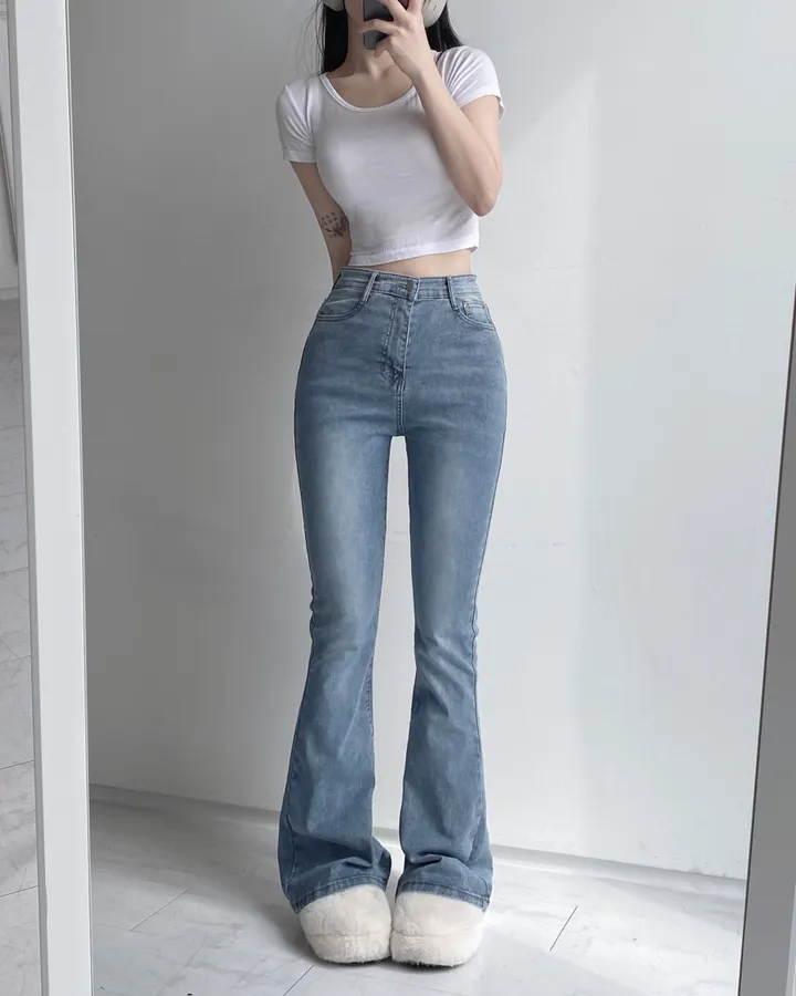 [인생팬츠/기장선택/~2XL] 빈티지 워싱 스판 하이웨스트 부츠컷 데님 롱 팬츠 - 6color 상세 이미지 59