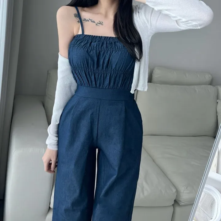 *스판쭉쭉* 밴딩 데님 점프슈트 상세 이미지 21