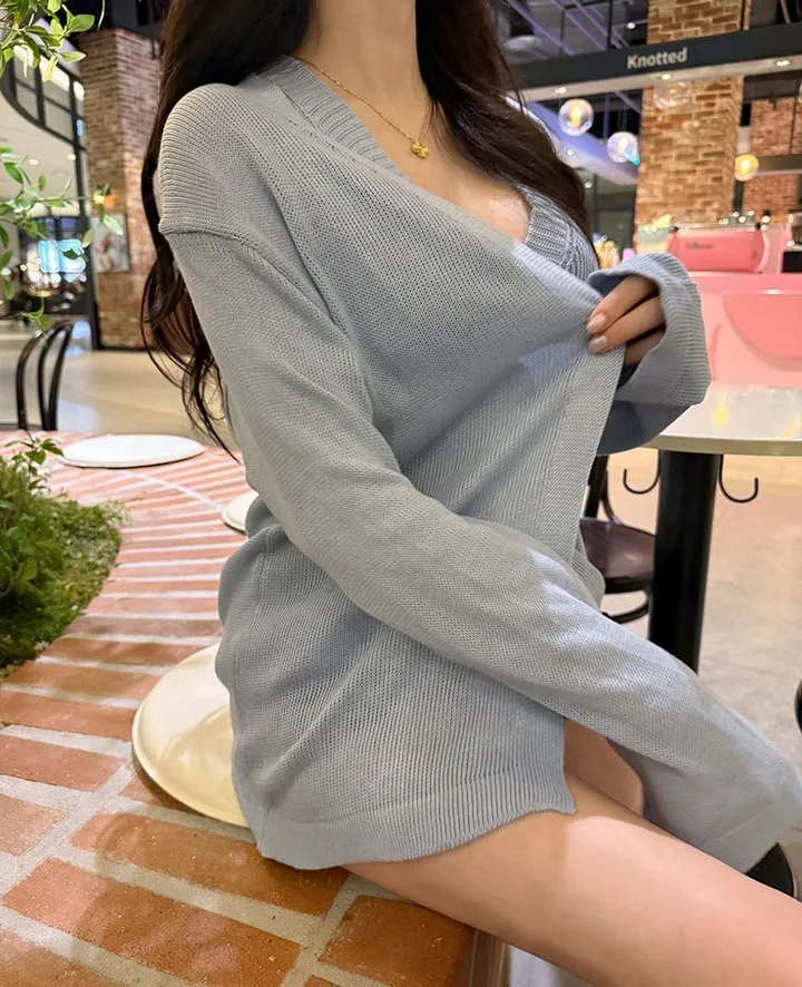 여리 썸머 브이넥 나시 가디건 세트 상세 이미지 8