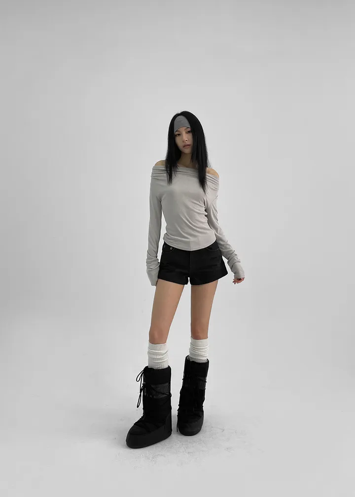 [4천장판매] 핫크 논페이드 숏 데님팬츠 [바지 반바지 숏팬츠 데님 데일리 심플 캐주얼 미니 와이드 지퍼 버튼 숏츠 짧은] 상세 이미지 9