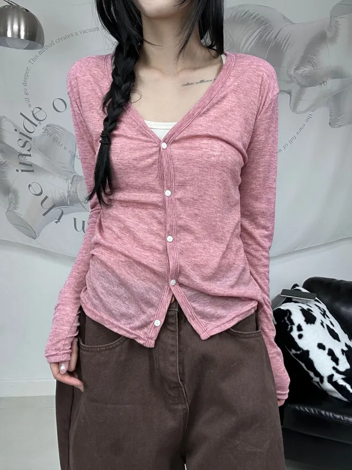 [핏 보장/ 간절기템] 샤인 시스루 가디건 (6color) 상세 이미지 14