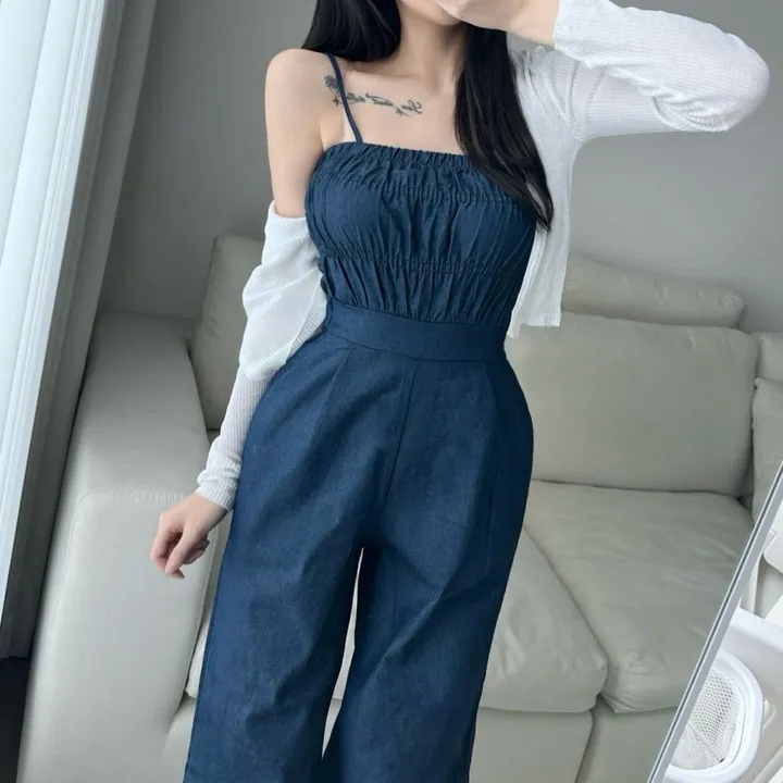*스판쭉쭉* 밴딩 데님 점프슈트 상세 이미지 20
