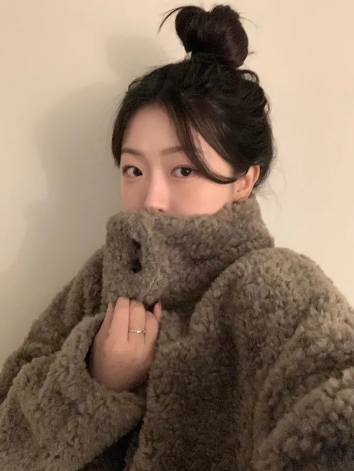 [문의폭주🐻] 베어 버튼 뽀글이 퍼 숏코트 자켓 / 누빔 코트 자켓 - 3color 상세 이미지 14