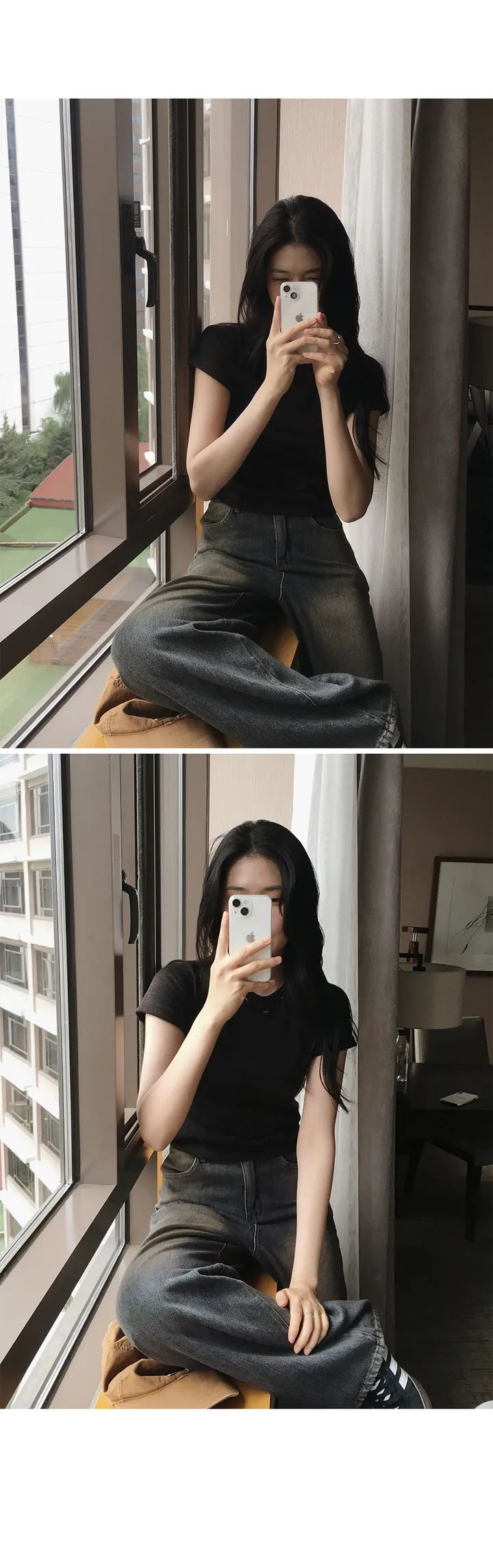 [🤎후들핏/빈티지데님] 모어와이드 에어소프트 데님팬츠 (+베이직/롱ver) - 4 size (SLOWMADE/자체제작/키작녀/키큰녀/고퀄리티/디테일/와이드팬츠/기본템/웰메이드) 상세 이미지 40