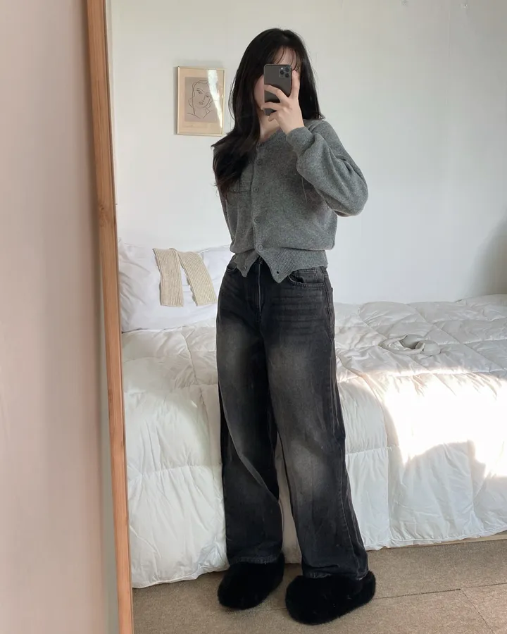 [데일리/인생핏] 라운드 무지 기본 긴팔 니트 가디건 상세 이미지 38