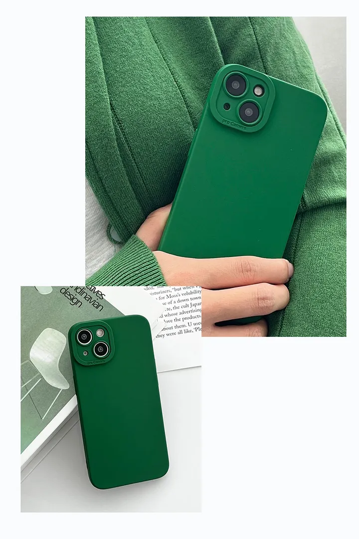 💚[당일/15기종 입고] 아이폰 프로 카메라 풀커버 실리콘 핸드폰 케이스 에메랄드 그린 상세 이미지 7