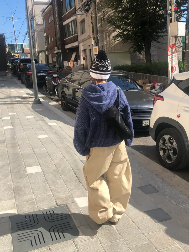 레터 밑단 스냅 사이드턱 코튼 와이드팬츠 (3color) 상세 이미지 14