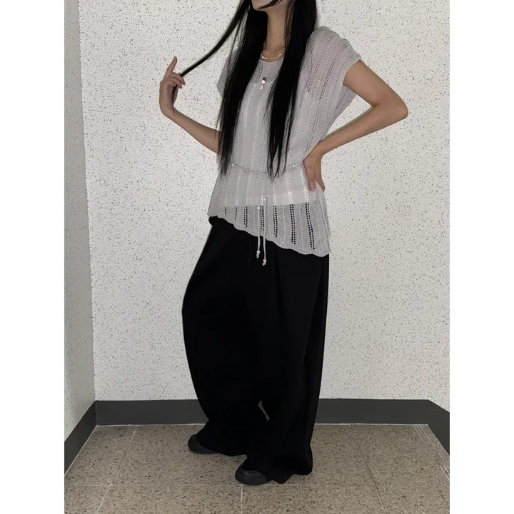 ❤️‍🔥기모선택│업그레이드 ver.│누적판매1,000 돌파 기념│4size!❤️‍🔥[UNISEX/기획특가]사이드 폴드 핀턱 스트링 루즈 와이드 벌룬 트레이닝 팬츠(2color) 상세 이미지 33