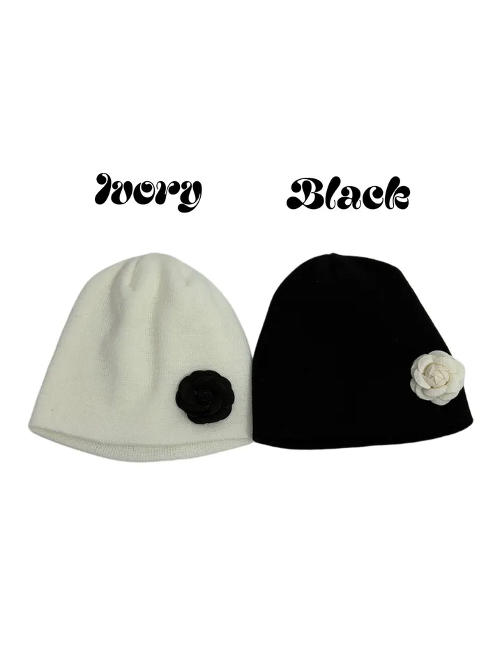 🖤 FLOWER B&W BEANIE 플라워 비니 (2 colors) 상세 이미지 25