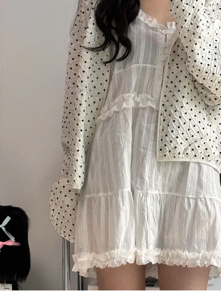 💝인기아우터💝주문폭주[봄아우터] 엔티JP 엠보 도트 후드 집업 /떙땡이/바람막이/봄/여름/아우터/얇은집업 - 2color 상세 이미지 10