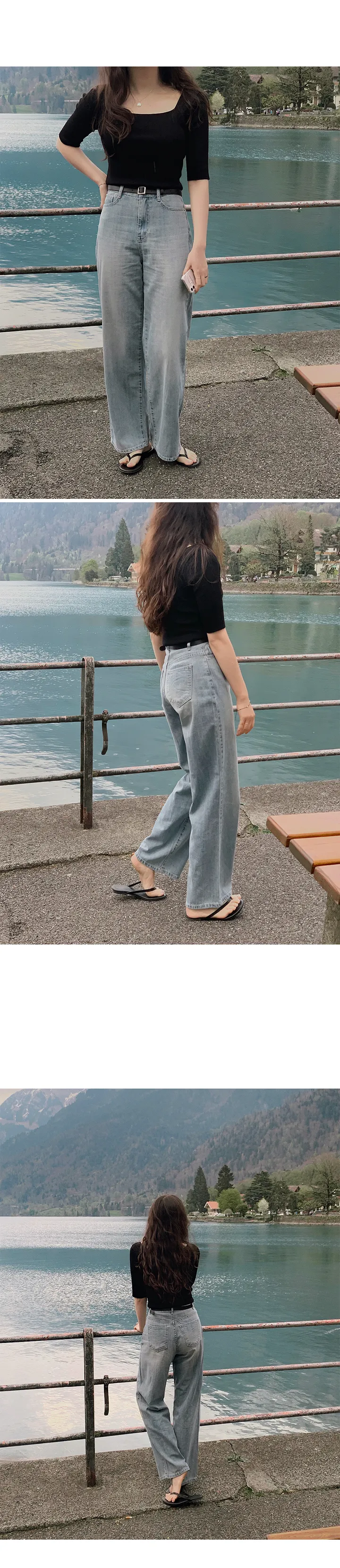 [💙후기최고!/여름1등데님] 투데이 썸머라이트 데님팬츠 (+기본/롱ver) - 4 size (SLOWMADE/자체제작/한여름/빈티지/와이드데님/유연함/연청/중청/진청) 상세 이미지 39