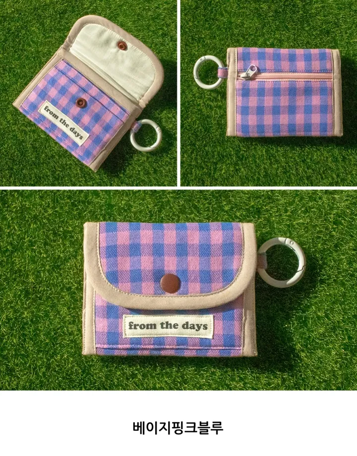 [MADE] 귀여운 체크 카드지갑 반지갑 지퍼 학생 교통카드 에어팟 동전지갑 상세 이미지 56