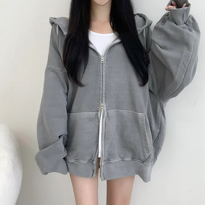 [커플템왕추천❤️/탄탄고퀄] 베이 피그먼트 쭈리 투웨이 후드집업 상세 이미지 17