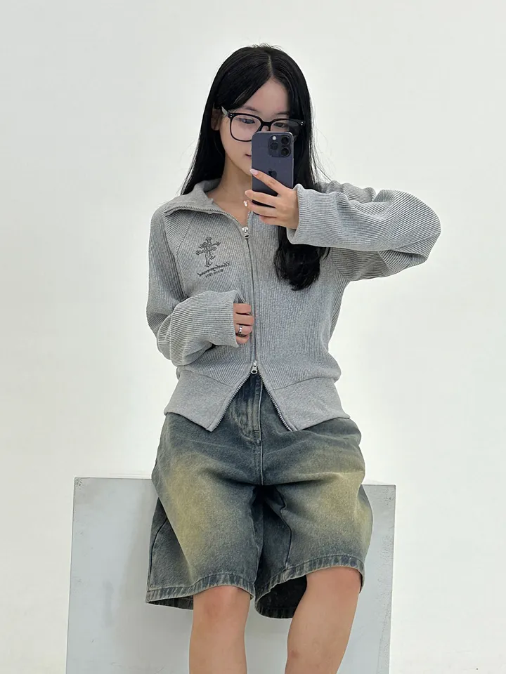 [말라핏/허리잘록] 세인트 골지 투웨이 집업 - 3color 상세 이미지 21