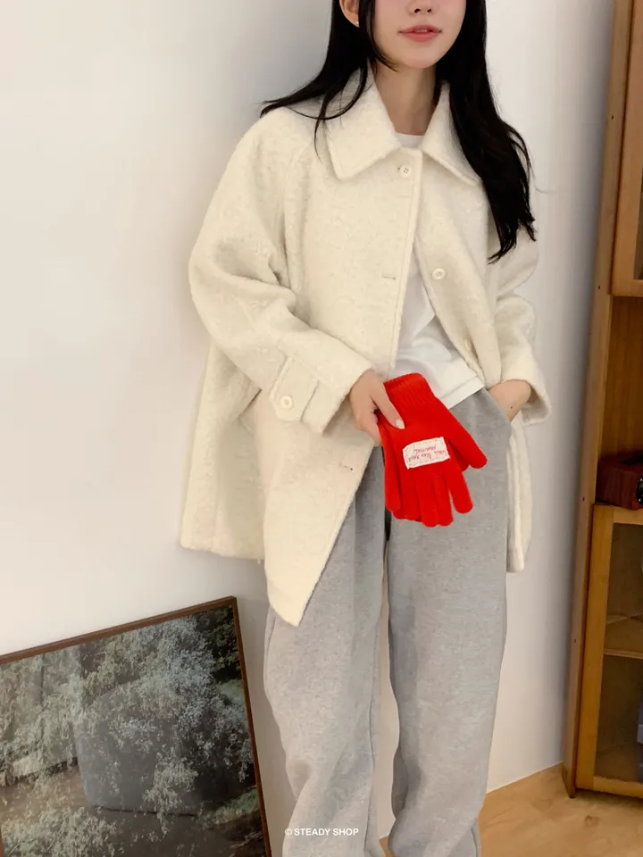 [울코트/울40%/누빔] 코지 부클코트 하프코트 코트 (3colors) 상세 이미지 32