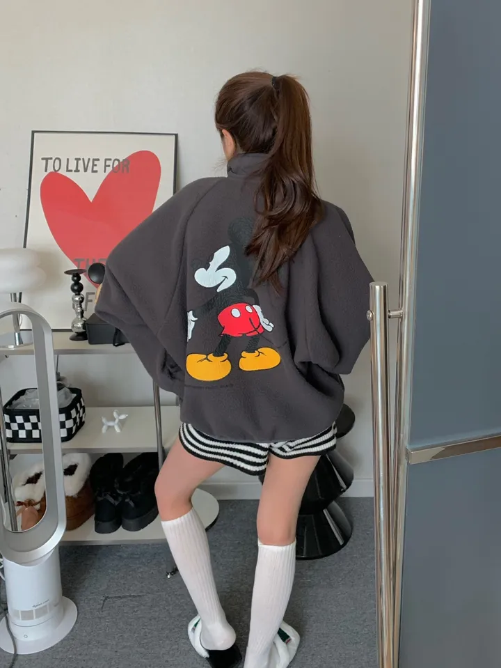 [🌠디즈니정품💭/남녀공용❤️/도링룩단독🤸] 미키 후리스 점퍼 미키마우스 캐릭터 뽀글이 집업 잠바 겨울 아우터 (3color) 상세 이미지 49