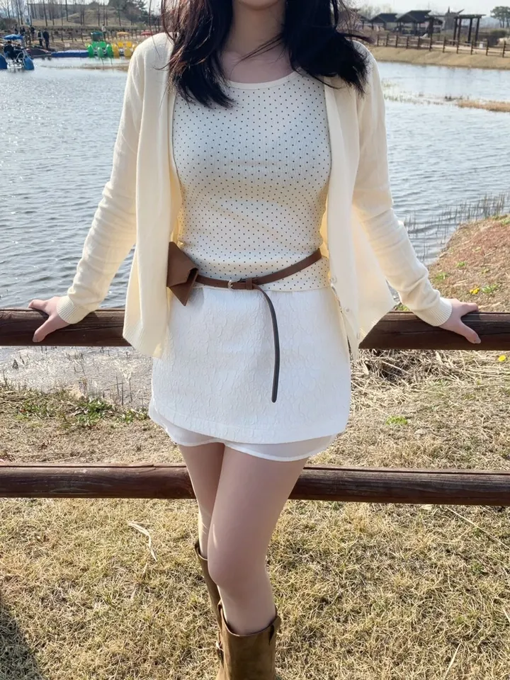 [리뷰극찬❤️/부드러움🔥👍/기본핏]  러프 브이넥 극세사 가디건 상세 이미지 30