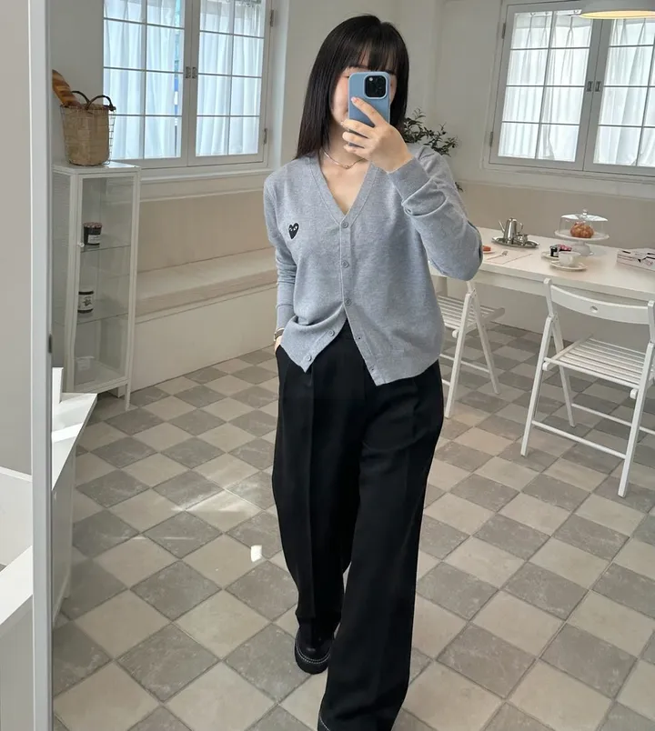 하트 가디건 브이넥 데일리 빠른출고 4color 상세 이미지 7