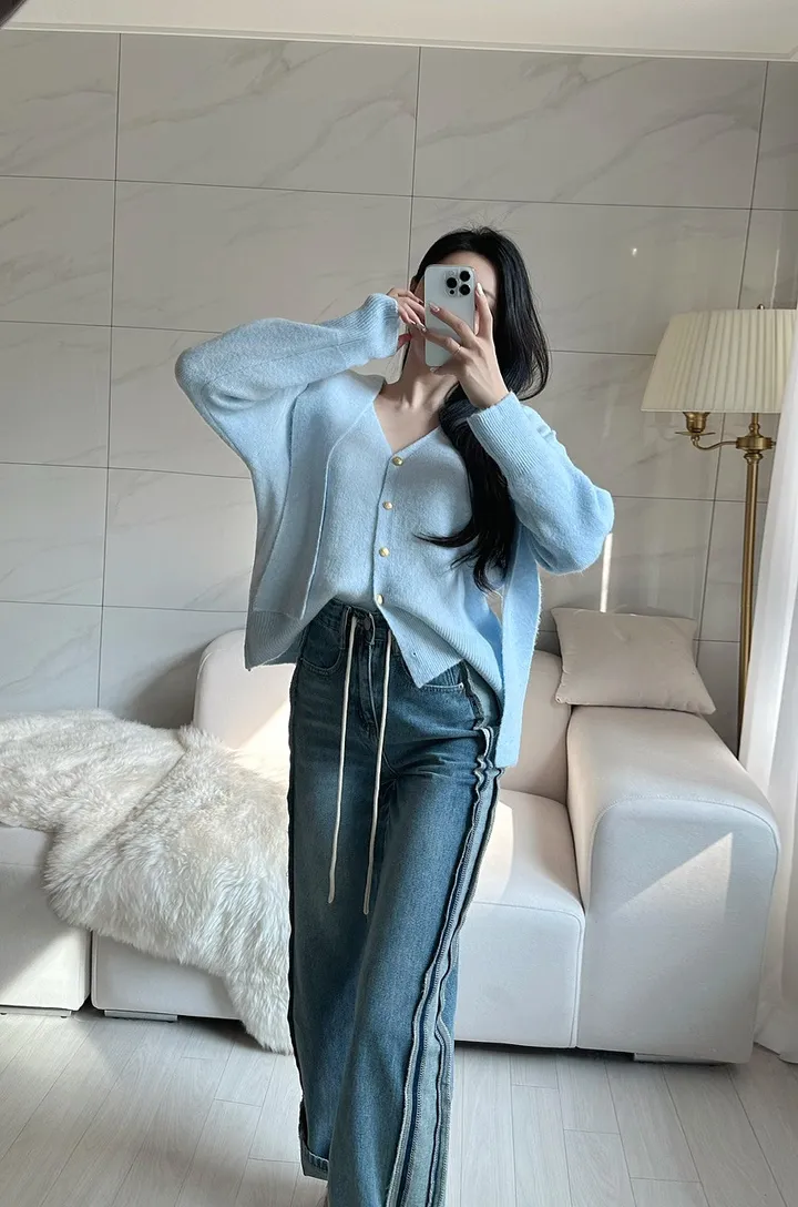 [ 숄니트 + 가디건 SET ] 파스텔 모헤어 루즈핏 가디건 (4color) / 모찌소재 폭닥폭닥소재감 / 가을가디건 / 루즈핏가디건 / 여리한색감 / 사장강츄!!! 상세 이미지 23