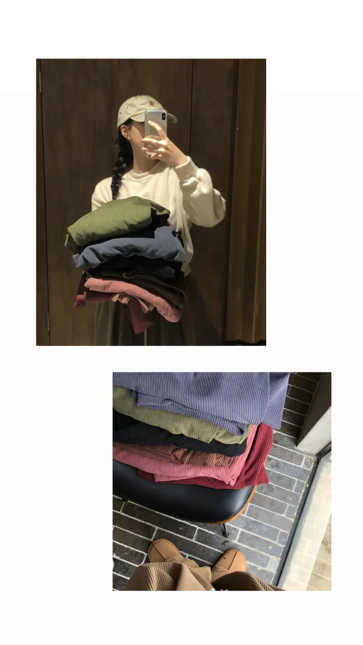 [데일리/*핏보장*] 코듀로이 골덴 핀턱 밴딩 팬츠 - 7colors (맞주름 허리 밴딩 와이드팬츠 롱다리핏 골반보장) 상세 이미지 5