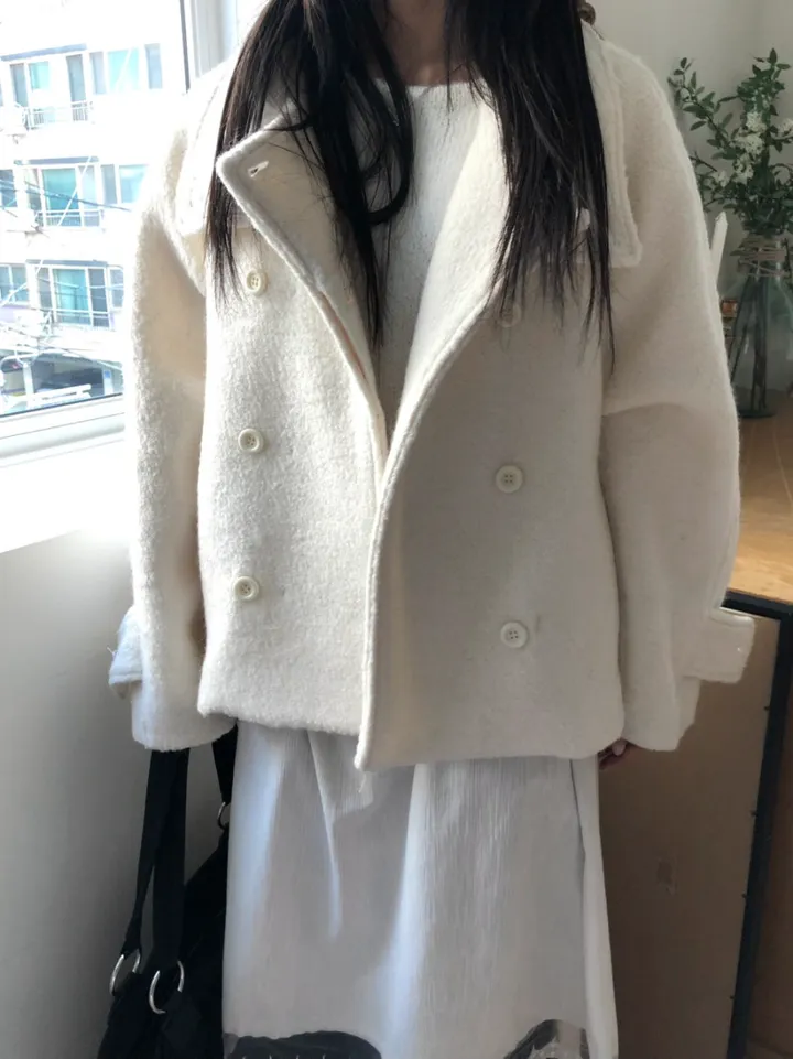 *아이당일*하이넥 더블 숏코트(2color) 상세 이미지 7