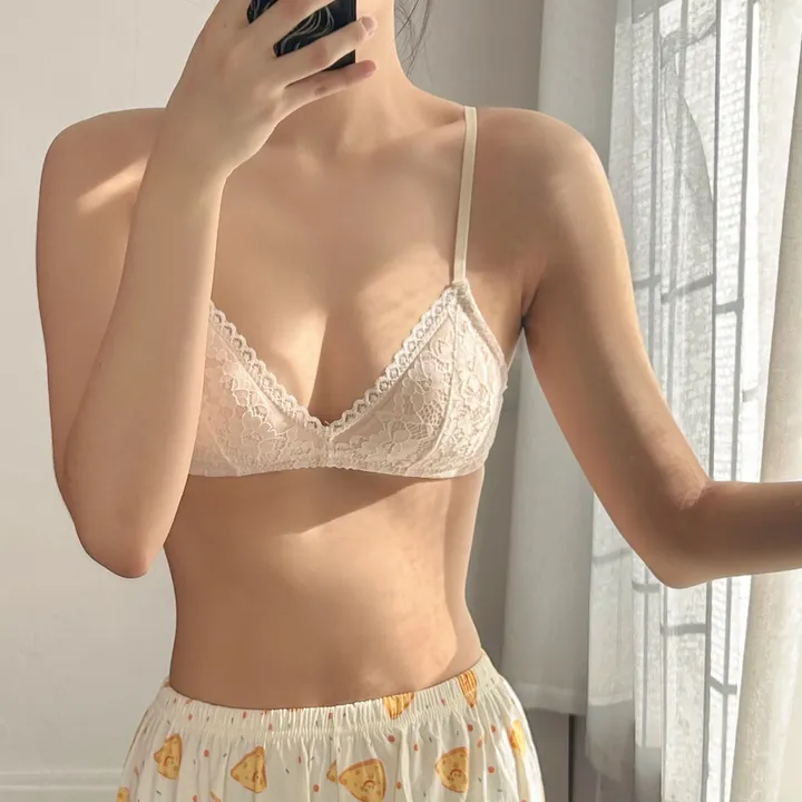 [당일출고/A컵추천] 3컬러 사랑스러운 데일리 레이스 노와이어 편한 속옷 브라 상세 이미지 2