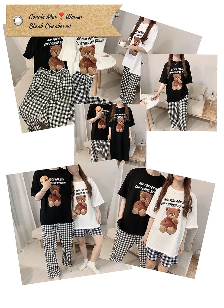 🖤[당일출고/반바지&긴바지]🖤 5컬러 체크바지 체크 잠옷 바지 패턴 블랙 핑크 그린 블루 네이비 남자 파자마 여름 순면 면100 주머니 바지주머니 커플바지 빅사이즈 박시핏 상세 이미지 9